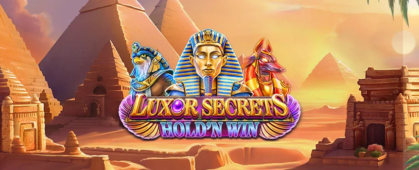 Explore ancient Egypt in Luxor Secrets Hold & Win slot, featuring Golden Sun Respins, a thrilling Gamble feature, and Free Spins with gigantic symbols for epic wins.