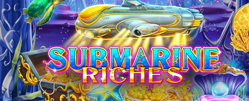 Submarine Riches is a relatively new slot machine. It was created to help you explore the ocean floor and play with the turtles and dolphins while you are at it. It was designed as a 5x3 slot machine with bright and beautiful graphics and a calming soundtrack for a full and immersive experience.   

 In addition to enjoying the slot, it’ll have you at the edge of your seat with the random features they have hard-coded into the game. These slots add twists to the game and allow you to collect big treasures from the ocean floor.  