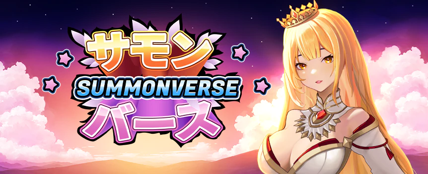 Summonverse brings anime magic to your screen with evolving screens, card collection, and a Max. Win of 100x. Gacha-style fun meets casual charm.