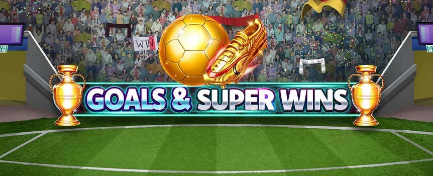 Head out on the pitch to see if you can aim, shoot and score big prizes when you play the Goals & Super Wins online slot game at Café Casino.