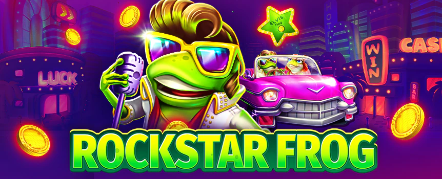 If you are looking to play a slot that's a little different from the rest, spin the reels of Rockstar Frog and see if you can win the jackpot!