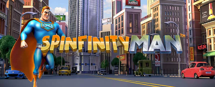In Spinfinity Man on Cafe Casino, you’re the superhero in this sensational slot adventure. This game features great graphics, an epic soundtrack, and loads of special features.