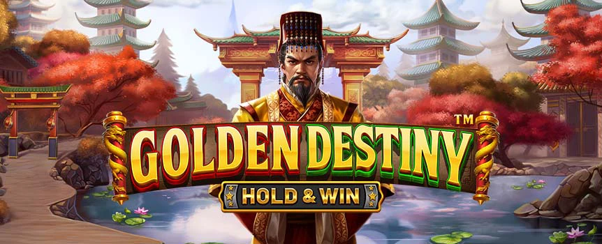 Embark on a mystic journey in the slot Golden Destiny, featuring the Hold & Win feature, Mirror Reels, and Stacked Mystery Symbols for enthralling wins.