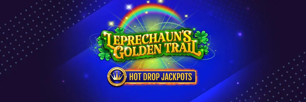 See if you have the luck of the Irish by playing the Leprechaun's Golden Trail online slot game at Cafe Casino. This game also features 3 separate Hot Drop jackpots; Hourly, Daily and Epic Jackpots.

Leprechaun's Golden Trail Hot Drop Jackpots is a great online slot game that really perfects the luck of the Irish theme that so many other games use. When you load up the game, you're greeted by the leprechaun himself standing to the left of the reels, as well as a brightly-colored and well-designed layout.

The game has five reels and three rows. If you're able to spin them just right, you'll trigger the game's exciting special features. The calling card of the game is the Golden Trail, which is a separate game entirely that can lead to some truly amazing prizes. So, try your hand at spinning the reels and see what luck you really have. 