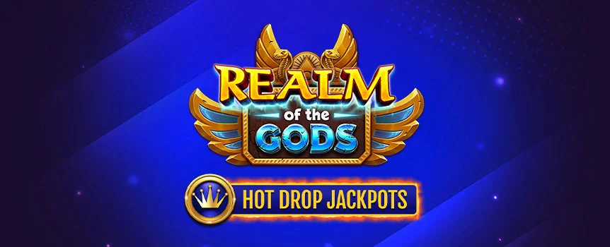 See what ancient riches you can unlock and boost the amount of your wins by playing the Realm of the Gods Hot Drop Jackpots online slot game at Café Casino.  There are many magical and whimsical special features in this game that can help to boost the amount of your wins. This slots game has five reels, six rows and 50 paylines. There are many exciting special features in this game, including the Hot Drop Jackpots feature that awards a guaranteed win amount at a specific time each hour and day, and when the prize pool reaches the maximum. See if you can win one of these by playing this real money slots game. Did you know you can play our slots with crypto? Get the most out of your gaming experience at our real money casino on mobile, tablet or desktop.