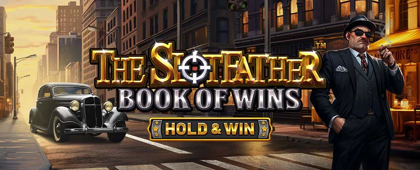 Enter the criminal underworld and become part of a mob family when you play The Slotfather Book of Wins online slot game at Café Casino.