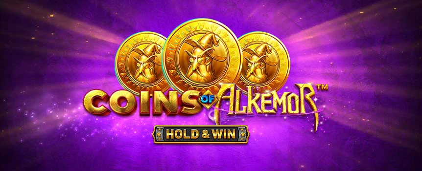 Dive into Coins of Alkemor for a magical slot adventure with a Hold & Win feature, Chest of Gold, and enchanting Wilds.