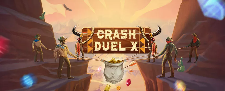 Crash Duel X on Cafe Casino gives you the thrill of a crash game, Cowboy style! Saddle up and ride that Increasing Multiplier to big wins, while also enjoying some unique Side Bets.