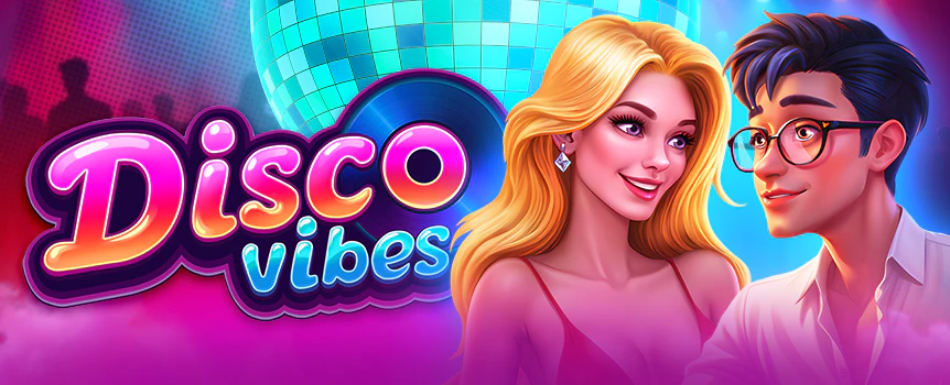 Disco Vibes is a neon-lit party slot game featuring a Wild lion as the star of the dancefloor. The Wild completes winning combinations and triggers the Respins Feature, which increases the round Multiplier during non-winning spins, giving players a chance for big wins when the groove hits!